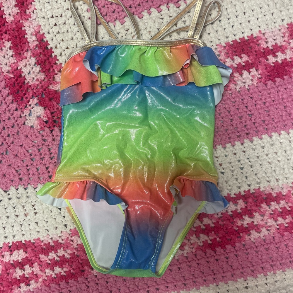Rainbow one piece swimsuit